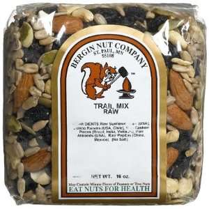 Bergin Nut Company Trail Mix Raw, 16 oz Bags, 4 ct (Quantity of 2)