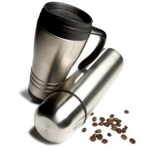 Pinzon 1 Liter Stainless Steel Thermos and Travel Mug Set:  