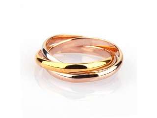 Triple Bands 18K GP 3 Tone Ring Set R577G  