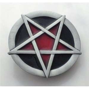  Inverted Pentagram Belt Buckle Satan Black Metal Lavey 