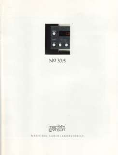   brochure 1995 sales brochure for the mark levinson no 30 5 30