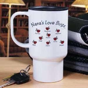  Personalized Love Bugs Travel Mug: Kitchen & Dining