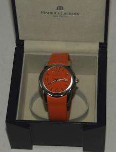 Maurice Lacroix Men Sphere SS Watch orange dial band  