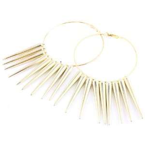  Ex Large Celebrity Style Basketball Wives Goldtone Spikes 