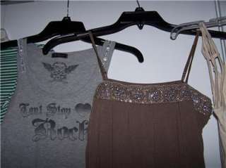   OF 8 JR.S SHIRTS TOPS SZ S/M TANK~ CLUB ~SUMMER SEQUINS/BEADES  