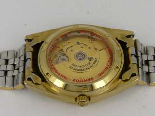 GOOD Condition Sandoz OYSTER style 25J auto date day GOLD Plated 