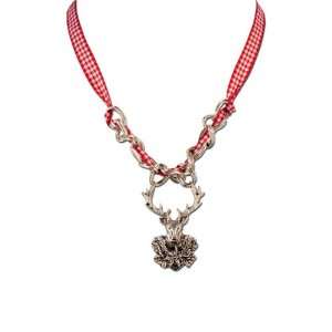  red)   Traditional Bavarian Oktoberfest Necklace for Dirndl Jewelry