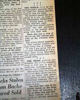 1962 STEELTON PA Railroad Train Disaster OLD Newspaper  