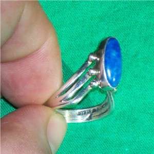 LAPIS LAZULI SIGNED AMERICAN INDIAN JEWELRY SILVER RING  