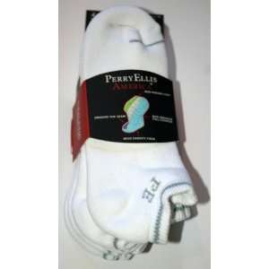  Perry Ellis America 4 Pack Mens Low Cut Socks Shoe Size: 6 
