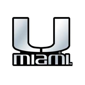  Miami Hurricanes Silver Auto Emblem *SALE*: Sports 
