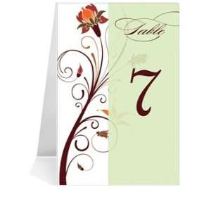   Wedding Table Number Cards   Orange Nuevo #1 Thru #48