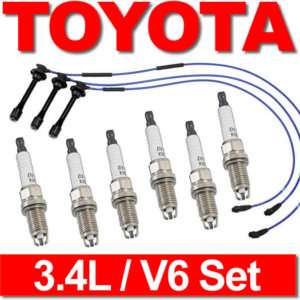Toyota 3.4L Spark Plugs+Wires Set V6 Trucks 4Runner NGK  