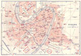 ITALY: VERONA. Italia. #10201. Old City Map Plan.1899  