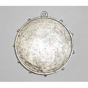  Extra Large Round Hobnail Bezel, Silver Plate: Arts 