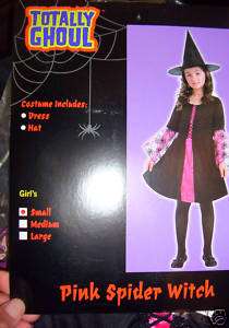 TOTALLY GHOUL PINK SPIDER WITCH CHILD COSTUME SM. 4 6  