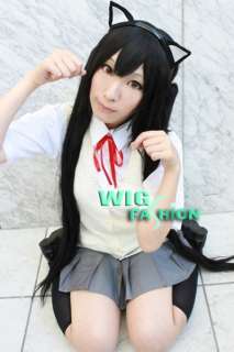 ON!Nakano Azusa Long Black Cosplay Wig With Ponytails  