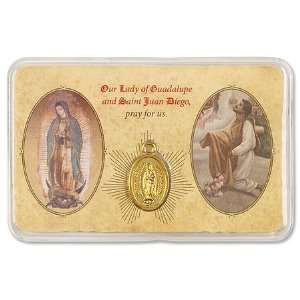 Blessed By Pope Benedit XVI OL Guadalupe/Juan Diego Pocket Prayer Card 