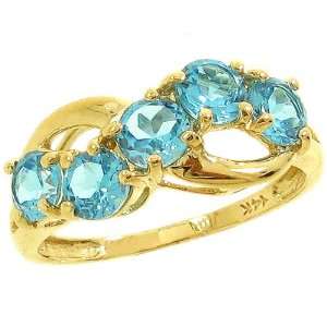   Gemstone Infinity Ring Swiss Blue Topaz, size6.5: diViene: Jewelry