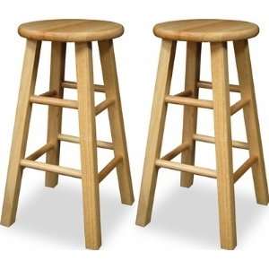    24 Kitchen Stools Natural Beechwood   Set Of 2 