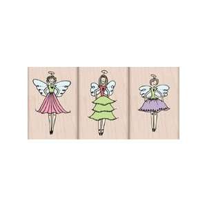  Fairy Angels Wood Mounted Rubber Stamp Set (LL112): Arts 