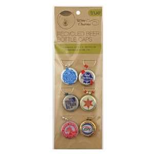  True Recycled Beer Cap Wine Charms: Kitchen & Dining