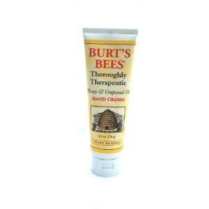 Burts Bees Thoroughly Therapeutic Hand Creme, Honey And Grapeseed Oil 