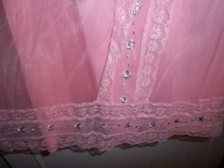 Vintage Baby Doll SHADOWLINE Nylon Coral Pink Night Gown Medium  