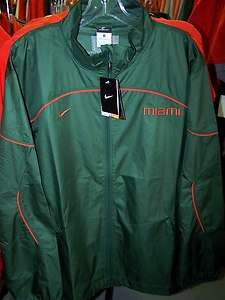 Miami Hurricanes Green, Nike,Storm Fit Jacket, Green w/ Orange Trim 