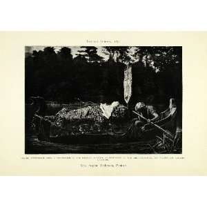  1905 Print Elaine Boat Viking Funeral Medieval Death 