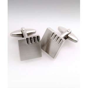  Edge Press Marks With Brushed Silver Cufflinks Jewelry