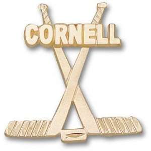  Cornell Big Red 10K Gold CORNELL Hockey Sticks Pendant 