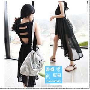 Fashion Womens Chiffon Backless Cocktail Party Long Dresses Tail 