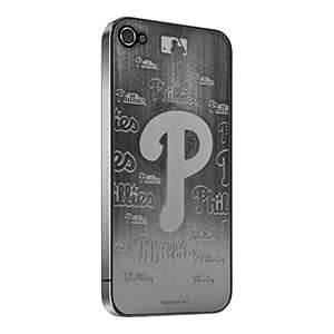   Phillies Logo Blast Etched Metal Backplate for iPhone 4 4S  