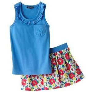  Blue Tank & Floral Scooter Set by Chaps Size 3 / 3T Baby