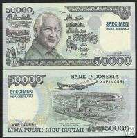 INDONESIA 50000 RUPIAH P136 1995 SOEHARTO COMMEMORATIVE UNC SPECIMEN 