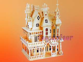 Woodcraft Model Kit Wood Fantasy Villa Doll House  