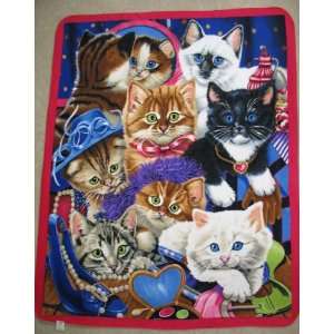 Dress Up Kitty (Cat) Fleece Throw Blanket:  Home & Kitchen