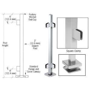 Polished Stainless 42 Steel Square Glass Clamp 90 Degree Corner Post 