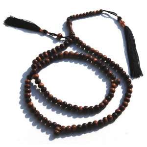   Wood Prayer Beads 99 bead with 2 Dividers and Copper Decorated Tassels