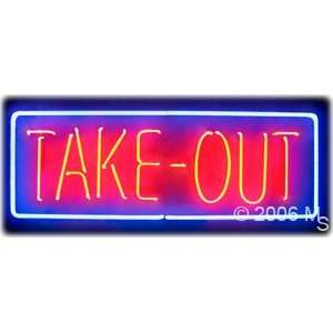 Neon Sign   Take Out   Large 13 x 32 Grocery & Gourmet Food