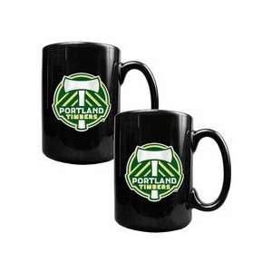  Portland Timbers MLS 2Pc Black Ceramic Mug Set   Primary 