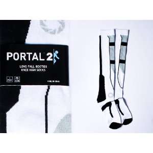    Portal 2 Black/White One Size Long Fall Socks: Toys & Games