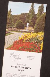 1969 Longwood Gardens Schedule Events Kennett Square PA  