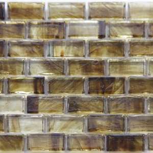   Offset Pattern Backsplash Mosaic Brown Glass Tile (10 Sq. Ft./Case