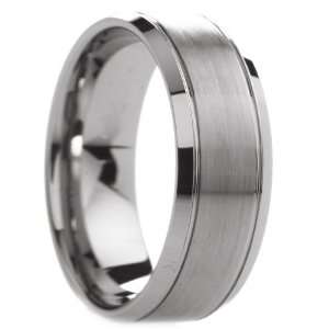  Carbide Rings Wedding Bands Brushed Center with Polished Bevels 