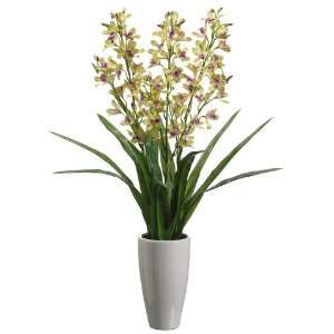   Ceramic Pot Artificial Green Vanda Orchid Plants 26 Home & Kitchen
