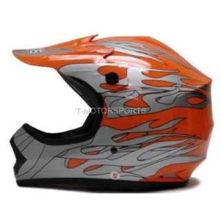   : Tms Youth Orange Dirt Bike Motocross Helmet Off road Gear (Medium