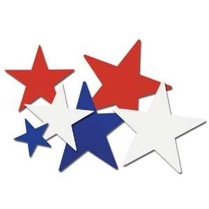  RED White Blue Foil Stars   9 pc set Health & Personal 