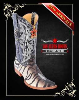 Los Altos Mens Genuine Stingray Tiger Design Western Cowboy Boots New 